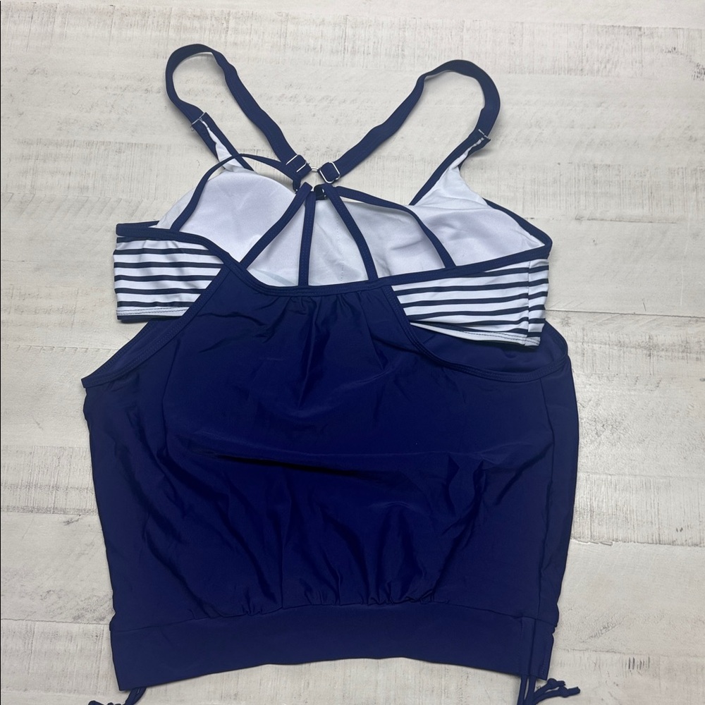 Blouson Double Up Tankini Top with boys shorts Two Piece Bathing Suits swimsuit - Picture 11 of 11